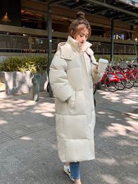 Parkas en duvet pour femmes hiver longue doudoune femmes à capuche chaud épais coton rembourré manteau femme décontracté surdimensionné Parkas Mujer neige porter des vêtements d'extérieur 220930