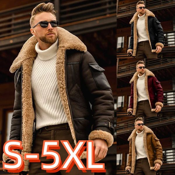 Parkas pour femmes hiver hommes solide veste de moteur à manches longues fermeture éclair épaisse manteau droit ample grand col tournant Streetwear vêtements masculins 231201