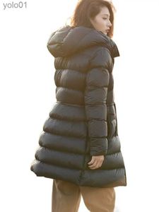 Parka femme hiver nouvelle doudoune mi-longue femme fermeture éclair noir bleu marine manteau épais femme L231012