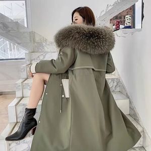 Parkas en duvet pour femmes hiver vraie fourrure Parka femme longue mode détachable Rex lapin doublure manteau 221205