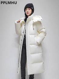 Parkas femme Hiver épaissir à capuche longues Parkas manteaux femmes décontracté ample grande taille coupe-vent coton rembourré vestes coréen vêtements de neige Chaquetas 231017