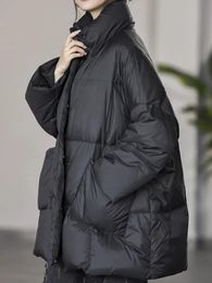 Parka en duvet pour femme, veste chaude d'hiver, coupe-vent, manteau matelassé, col montant, grande poche, grande taille S7XL, surdimensionné, 231118