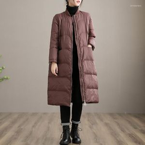 Parkas pour femmes hiver chaud long canard vestes femmes mode épais manteau surdimensionné automne décontracté poche basique ED1721Women's Phin22