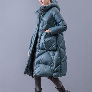 Parkas pour femmes Femme Hiver Printemps Mode À Capuche Longues Vestes Blanc Canard Vers Le Bas Manteaux Femme Vers Le Bas Manteaux Lâche Survêtement A09 221208