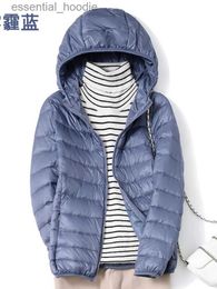 Doudoune femme Parkas à capuche doudoune légère courte mince duvet de canard blanc veste femme L231005