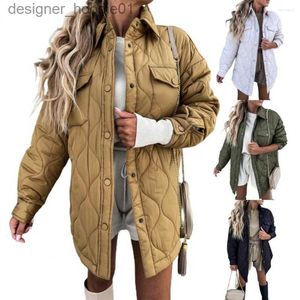 Parkas pour femmes vestes pour femmes motif élégant veste manteau poches femmes coupe-vent classique cousu intérieur matelassé L230915