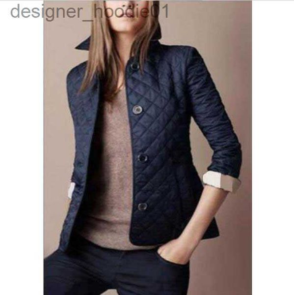 Parkas de plumón para mujer Chaquetas para mujer Reino Unido Chaquetas acolchadas para mujer Traje Chaqueta británica británica Blazers Abrigo delgado londinense de un solo pecho Manga larga para mujer L230915