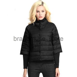 Parkas en duvet pour femmes style léger et court automne doudoune mince manches trois quarts col montant manteau à la mode J231208