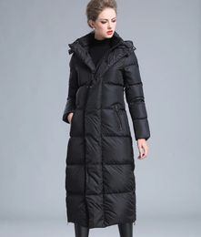 Parkas en duvet pour femmes Vêtements d'hiver pour femmes doudoune à fermeture éclair bouffante 8XL taille 4XL noir gris bleu marine épais chaud taille 7XL doudoune longue 231108