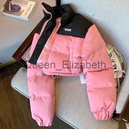 Parka en duvet pour femme, parka courte rose, chaude, rembourrée en coton, veste d'hiver, 2023, J231109
