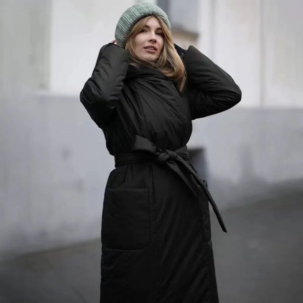 Parka en duvet pour femme, veste d'hiver, manteau élégant, épais et chaud, Long, Parka imperméable, vêtements d'extérieur, 220916