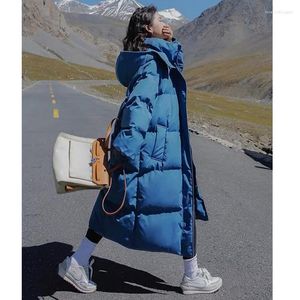 Doudoune femme épaissie coton veste femme ample longue longueur genou 2022 manteau d'hiver pain vêtements tendance