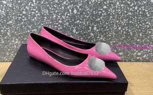 Damesschoenen mode lederen metalen knoop platte schoen beursfeest luxe designer schoenen leveringsdoos 35-42