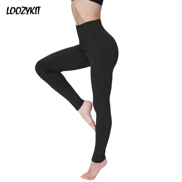 Femmes taille Empire ventre contrôle de la Compression haut Leggings taille haute Yoga pantalon entraînement minceur solide Leggings grande taille 2277D