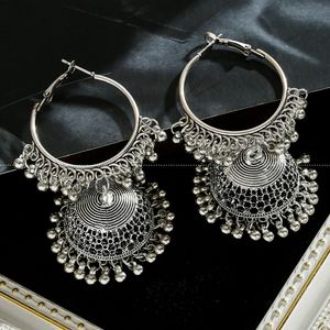 Femmes ethnique grosses cloches rondes gland bijoux indiens boucles d'oreilles gitane Pendientes Vintage tribu Jhumka boucles d'oreilles bijoux