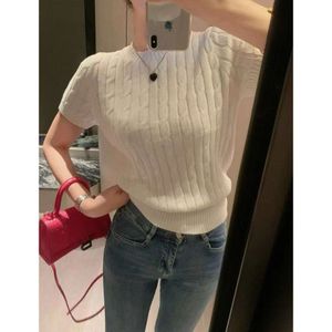 Créateur de mode pour femmes RL à manches courtes Top Summer Laurens Pony Tee Printemps / Été Nouvelle broderie Classic Fried Pâte Twists Round Cold Trined Candy Color LVQZ