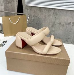 Dames modeontwerper schoenen sandalen mode open teen een stuk leer gemiddelde dikke hoge hakken 5 cm showfeestje bruiloft strand slippers 35-42