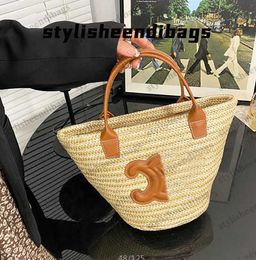 Bolso de diseñador Bolso de cesta de verduras tejido a la moda para mujer Arc De Summer Bolso de cubo de paja Bolso Bolso de hombro Bolsos de mensajero styleeendibags