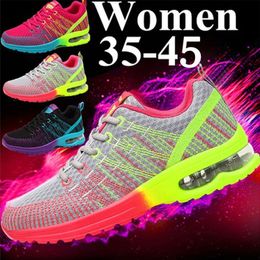 Robe de mode des femmes Air Coussin Air Trainage léger Mesh Sneakers respirants Chaussures de sport CAUAL FAHION Ladie Cuhion Meh Sneaker Shoe