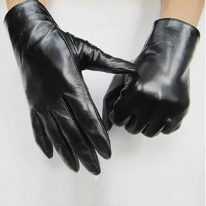 Fashion de la mode des femmes Gants en cuir véritables épais en peluche hiver