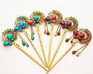 Dames modehoofdbanden sieraden Chinese stijl handgemaakte cloisonne archaize tool oude kleurstap shake 2pc/lot
