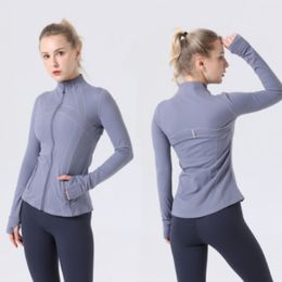 Modejas voor damesveer en herfst strak passende dunne sportkleding training Running Gym LU-088 Yoga Solid Color Cardigan