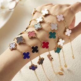 Fashion Fashion Love Vanclef Gold Classic 4 Leaf Gift Bijoux Bracelet Agate Shell Charm Plate Agate Diamond Y4BI #