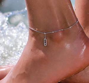 Mode femme micro pavé cubique zircone chaîne femmes pieds nus sandales cheville mode pied chaîne bijoux HXJ001 240119