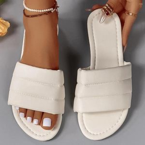 Fashion pour femmes glissades minimalistes pantoufles single groupe 941 Sandales plates en plein air simples chaussures orteils ouverts ouverts 683 409