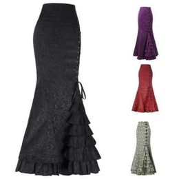 Mode voor dames, sexy fishtail stropdas, tailleband, jacquard lange rok, half temperament, billen gewikkeld