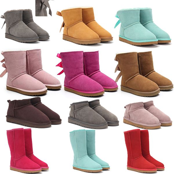 Botas de nieve de moda para mujer, Australia, suela gruesa, costuras tejidas, calcetines cálidos, botas de plataforma media Martin, botas Uggali de invierno, zapatillas deportivas de diseñador para mujer