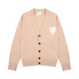 Moda de la mujer Botón Cardigan de color sólido Botón Vistén en V de manga larga amor bordado suéter otoño sweater de punto suave suave chaqueta coreana ropa callejera