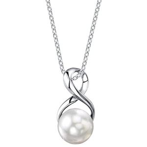 Collier pendentif en perles d'eau douce pour femmes - Collier de perles de culture Infinity Design | Collier de perles simples pour femmes