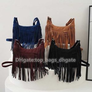 Dames Frosted dames Pu lederen schoudertas handtassen Designer Fringe tassen Crossbody Vintage mode portemonnees