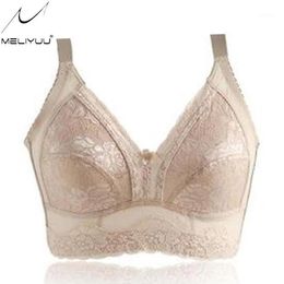 Sutiã feminino copo completo plus size, sutiã de algodão não acolchoado sem forro de renda bralette minimizador sem fio lingerie bh1220c