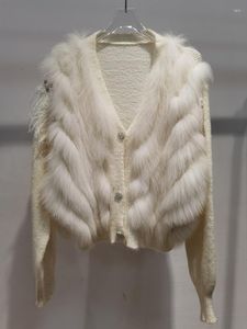 Pelliccia da donna 2022 arrivo primavera sottile moda donna oversize vero maglione allentato autunno lavorato a maglia