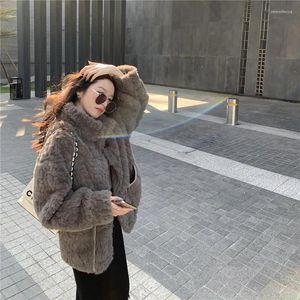 Fourrure femme 2022 veste d'agneau femme courte automne hiver Version coréenne de tout-en-un Imitation Rex et herbe peluche Co