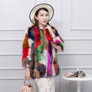 Manteau naturel en fourrure de raton laveur véritable pour femme, vêtement chaud d'hiver, Sr586, 2022, prix réel