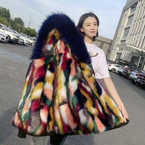 Manteau d'imitation de fourrure pour femmes, veste courte à capuche, vêtements d'hiver, à la mode, 2022
