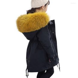 Femmes fourrure 2022 hiver garçons filles Parka manteau enfants col réel vestes fermeture éclair enfant en bas âge enfants pardessus vêtements naturels