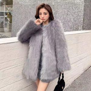 Fourrure pour femmes 2022 hiver femmes haute qualité artificielle manteau luxe ample épais chaud H