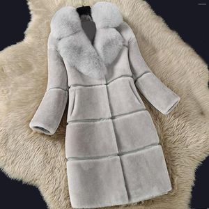 Fourrure femme 2023 automne hiver Long manteau femme Faux chaud dames Teddy veste femme vêtements d'extérieur en peluche # T2G