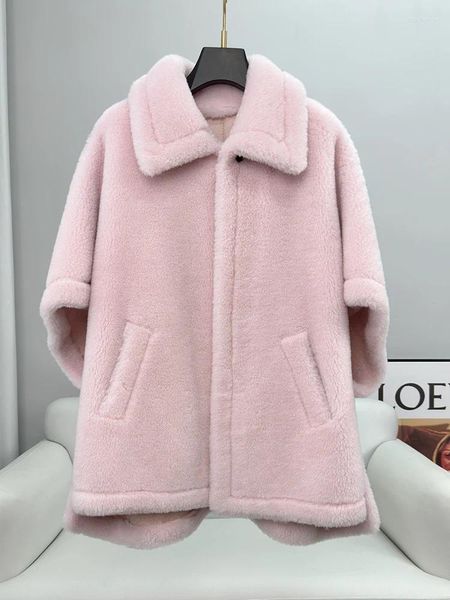 Manteau en fourrure pour femmes, automne/hiver, ours en peluche, coupe mouton, polaire, Silhouette intégrée, moyen Long, 2023