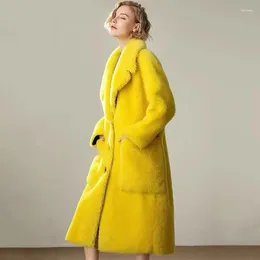 Veste en fausse fourrure de mouton pour femme, manteau Long et à grosses particules, Parka épaisse et chaude, collection automne-hiver 2023