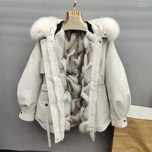 Veste à capuche épaisse et chaude pour femme, doublure en fourrure détachable, parka d'hiver, ample, grande taille, à la mode, 2023