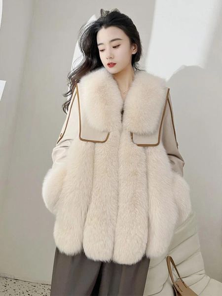 Manteau en fourrure pour femmes, à la mode, Style hiver 2024, 0116