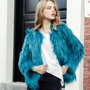 Manteau artificiel en fourrure pour femmes manteaux d'hiver pour femmes pour fausse veste dames couleur naturelle mode kaki vêtements d'extérieur S - 3XL