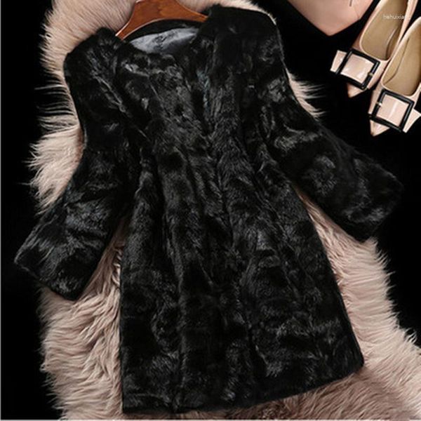 FURS FURTHE AUTOMNE ET HIVER FAUX COATS MAISE FEMME FEMME LEISURE MIDE LANGE PLUS TAILLE 6XL 7XL 8XL 9XL LADIES VESTRES XF897