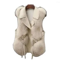 Vestes et vestes en cuir et vestes en cuir en fourrure pour femmes femmes 2024 Elegant Elegant Fluffy Veste Veste boucle courte couche Luxury Extérieur