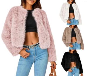 Faux manteau en fourrure multicolore pour femmes, vêtements pour femmes, veste moelleuse, Streetwear, mode automne hiver 2023